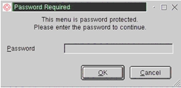 The correct password adds “Admin” menu to the top menu panel.